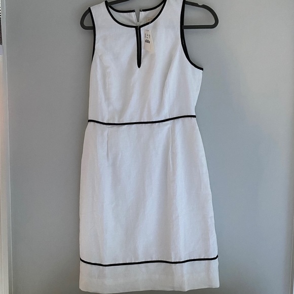 J Crew Factory NWT White Linen Sleeveless Dress - Picture 4 of 7